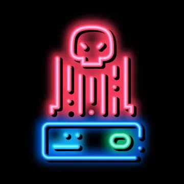 Hacker control neon glow icon illustration 库存插图
