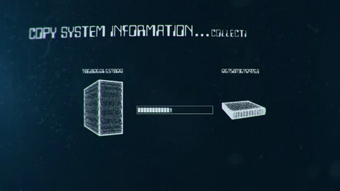 Hacker Copy System Information Old Computer Graphic Stock Footage 106833845