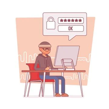 Hacker cracking computer password Stock Illustration