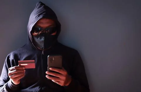 Hacker credit card Foto stock