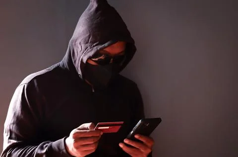 Hacker credit card Foto stock