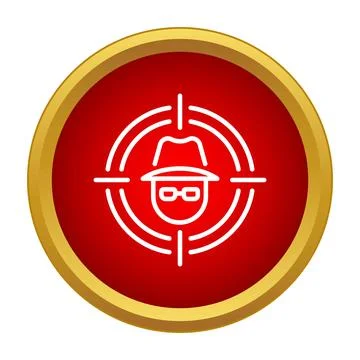 Hacker criminal cyber security target icon Stock Illustration