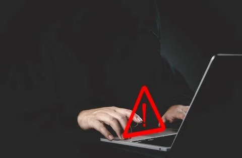 Hacker cyber security threat warning sign data breach privacy risk technolo.. Photos