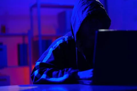 Hacker cyberattack data breach security threat digital crime Stock Photos