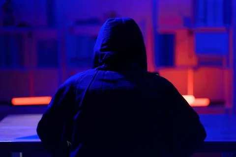 Hacker cyberattack data breach security threat digital crime Stock Photos