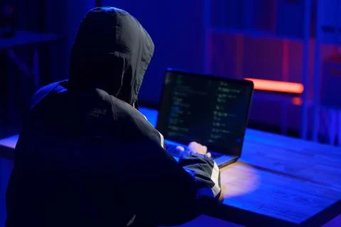 Hacker cyberattack data breach security threat digital crime Stock Photos