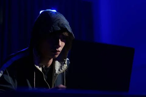 Hacker cyberattack representing data breach and cybersecurity threat in digit Stock Photos