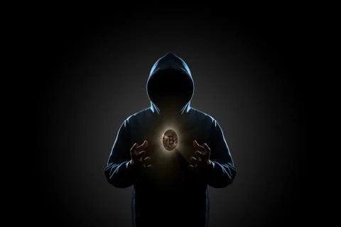 Hacker in dark background concept Stock Photos