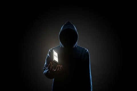 Hacker in dark background concept Foto stock