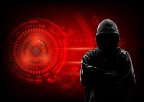 Hacker data computer attack Stock Illustration