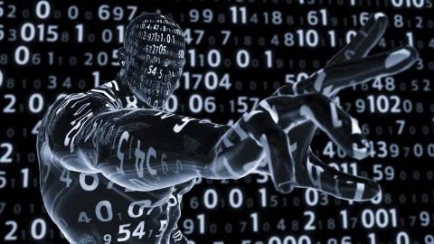 Hacker in data security concept Stock Illustration