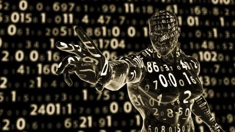 Hacker in data security concept Stock Illustration