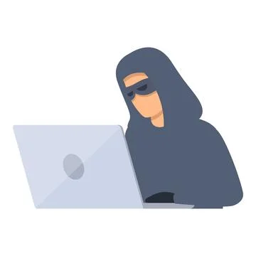 Hacker data steal icon cartoon vector. Cyber attack Illustrazione stock