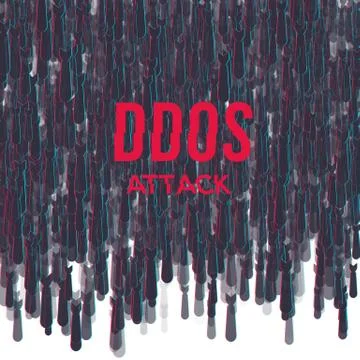 Hacker DDoS attack on abstrackt background. Vector distorted glitch effect. C Stock Illustration