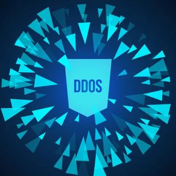 Hacker DDoS attack protection. Flat style. computer safety Stock Illustration