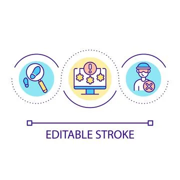 Hacker detection software loop concept icon Stock Illustration