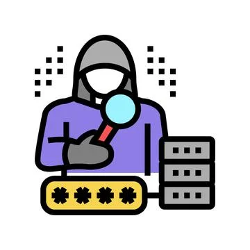 Hacker digital thief color icon vector illustration 库存插图