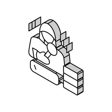 Hacker digital thief isometric icon vector illustration Stock Illustration