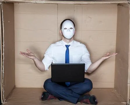 Hacker does not know what to do Foto stock