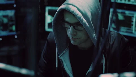 Hacker Doing Cyber Attack Stock Footage 321000654