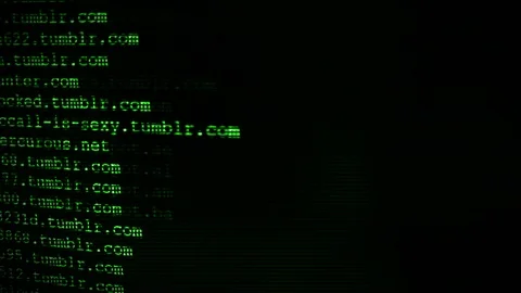 Hacker domain blocking via firewall terminal commands Stock Footage 117693179