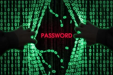 The hacker enters the computer イラスト素材