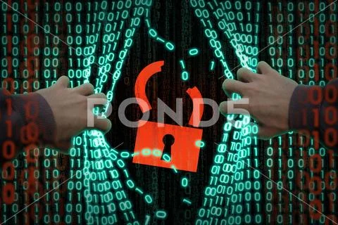 The hacker enters the computer PSD Template