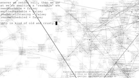 A hacker explores cyberspace. Close-up. Black and white screensaver. Stock Footage 240282631