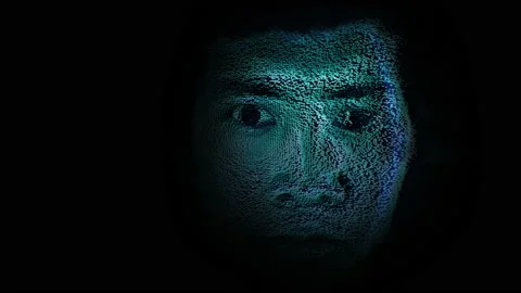 The hacker face animation which was created to communicate with the target. Stock Footage 130366908