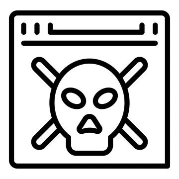 Hacker fraud icon outline vector. Stop secure Stock Illustration