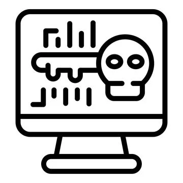 Hacker fraud icon outline vector. System lock Stock Illustration