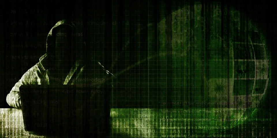 Hacker in Front of Computer イラスト素材