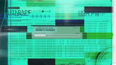 Hacker gaining unauthorized access to system, password breach and data leak Stock Footage 348163969