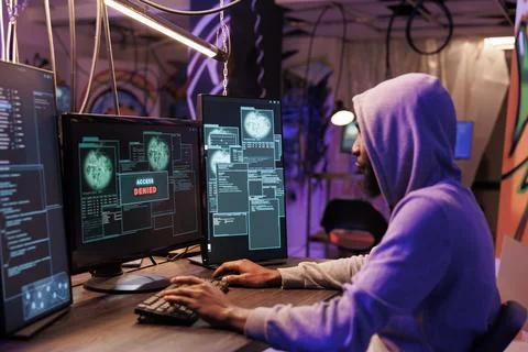 Hacker getting website access denied Stock-Fotos