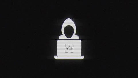 Hacker in glitch effect mp4 video Stock Illustration