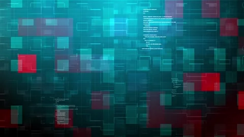 Hacker Grid Interface. Digital Code Animation. Hi-Tech Cyber Background Vídeos de archivo 310551603