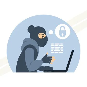 Hacker-guesses-password Illustrazione stock