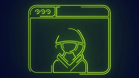 Hacker hacked the browser window cybersecurity animation Stock Footage 241835888
