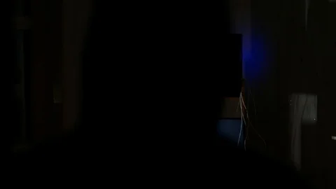 Hacker hacked internet code, cyber criminal returned to his workplace Stock Footage 125553966