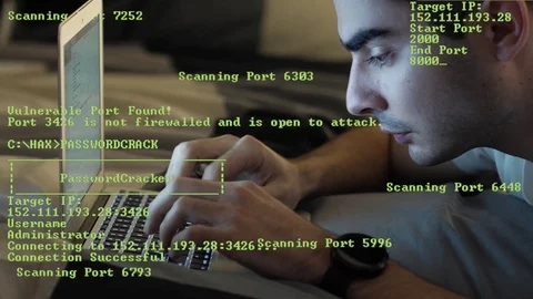 Hacker Hacking in Bed On a Laptop Computer Stock Footage 105292464