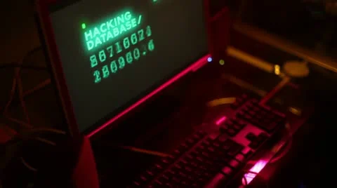 Hacker hacking computer Stock Footage 11365478