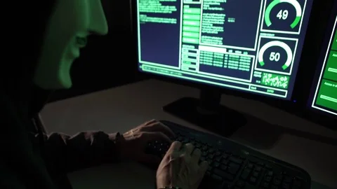 Hacker. Hacking. Cybersecurity. Cybercrime. Stock Footage 80047377