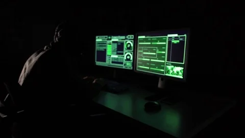 Hacker. Hacking. Cybersecurity. Cybercrime. Stock Footage 80047403