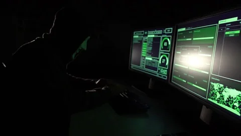 Hacker. Hacking. Cybersecurity. Cybercrime. Stock Footage 80047433