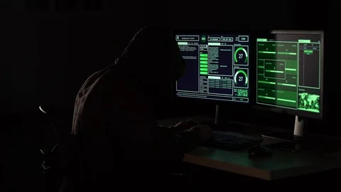 Hacker. Hacking. Cybersecurity. Cybercrime. Stock Footage 80047488