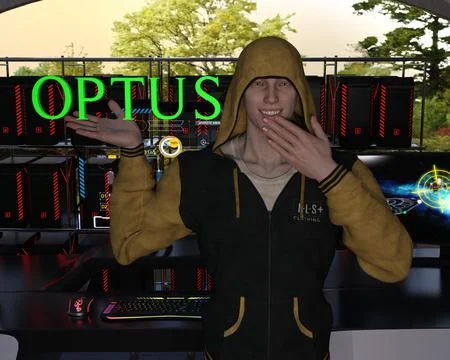 Hacker hacks Optus "Oops, I did it again" 스톡 일러스트