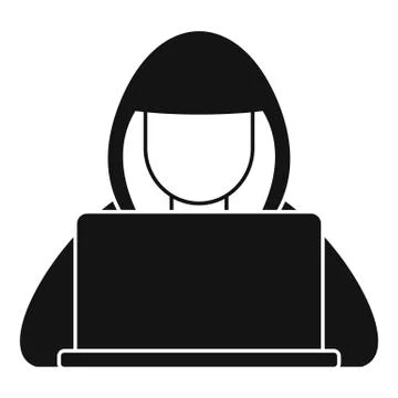 Hacker hood icon, simple style Stock-Illustration