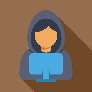 Hacker in hoodie working on computer cyber security Stock Illustration