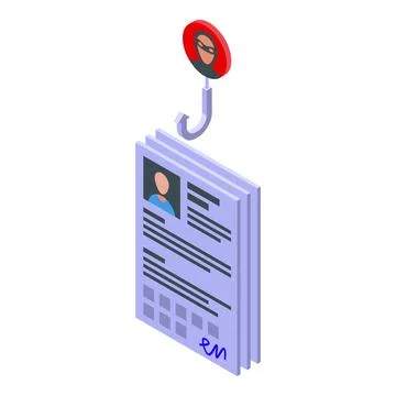 Hacker hook icon isometric vector. Server secure Stock Illustration