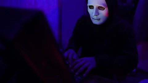 Hacker human hand typing on keyboard Stock Footage 220074049